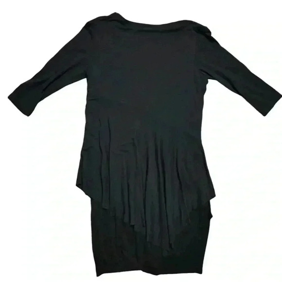 Peruvian Connection Black Wool Blend Lagenlook Knee Length Dress M - Picture 4 of 6